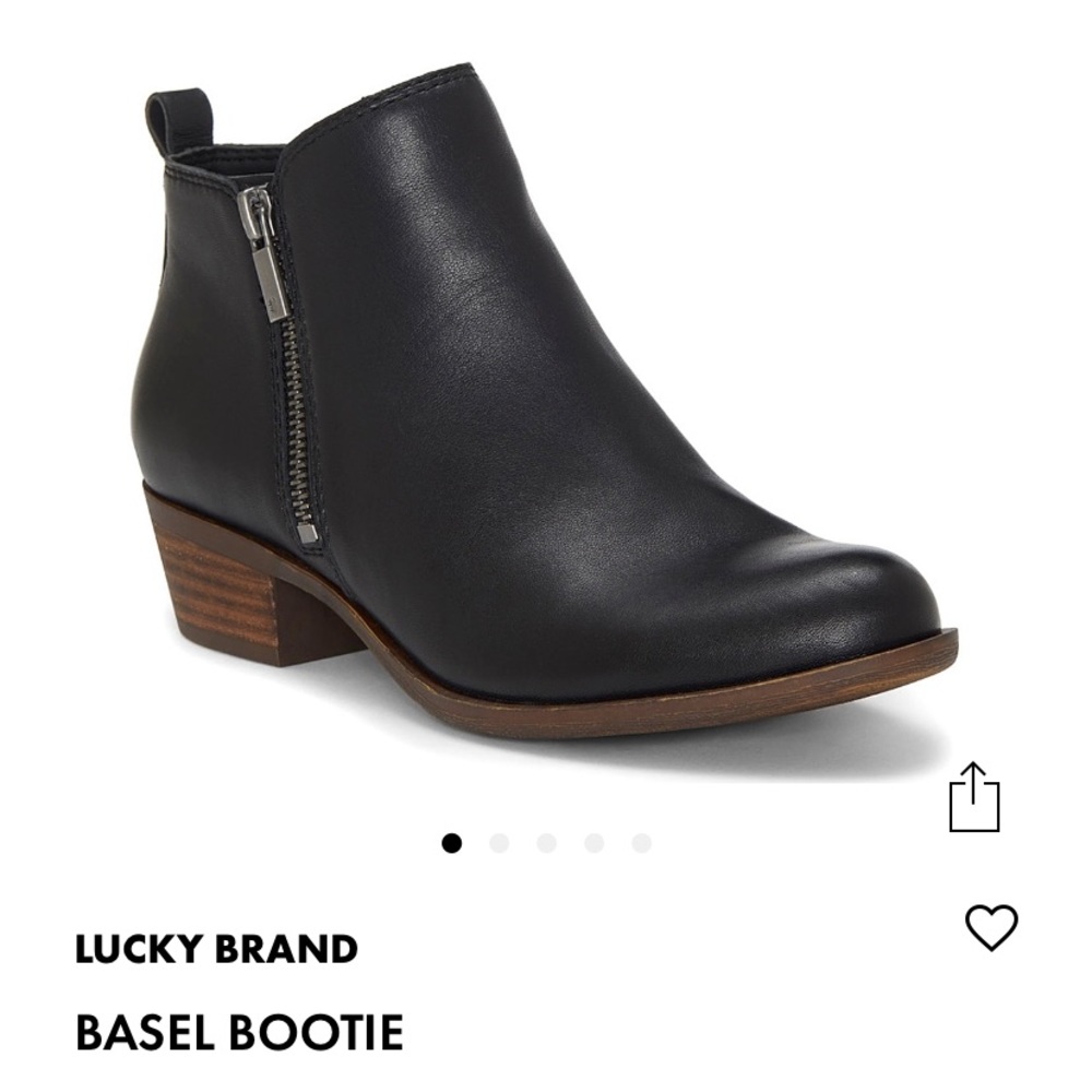 Lucky brand Basel black leather bootie size 6